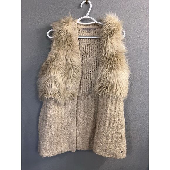 GUESS Los Angeles Faux Fur Vest Women's Tan Sz‎ XS Pre-Owned - Picture 1 of 7